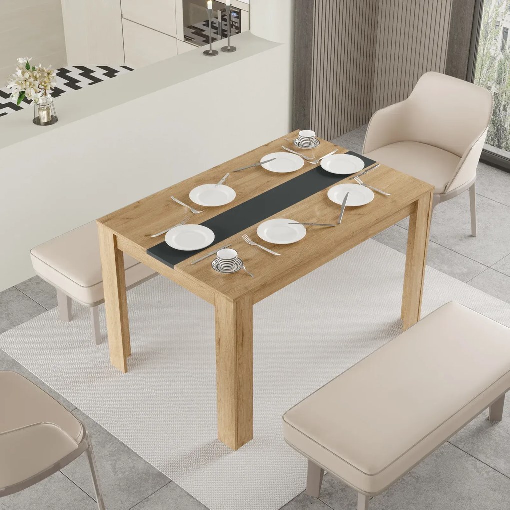 Obdĺžnikový jedálenský stôl Houseland Future 02 dub Castello/antracitovo sivý