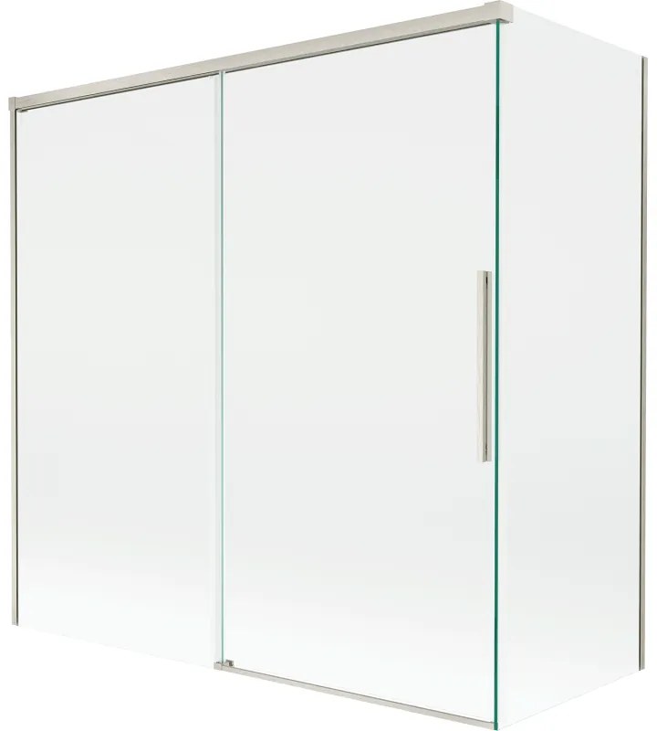 Mexen Rox, 2-krídlová posuvná vaňová zástena 160 + 75 x 150 cm, 8mm číre sklo, oceľový profil, 8C9-160-075-97-00