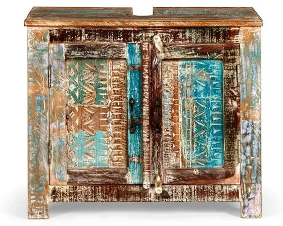 furniture-nabytek.cz - Masívna skrinka pod umývadlo Blue Lagoon z mangového dreva, lakovaná, farebná – 70×40×61 cm