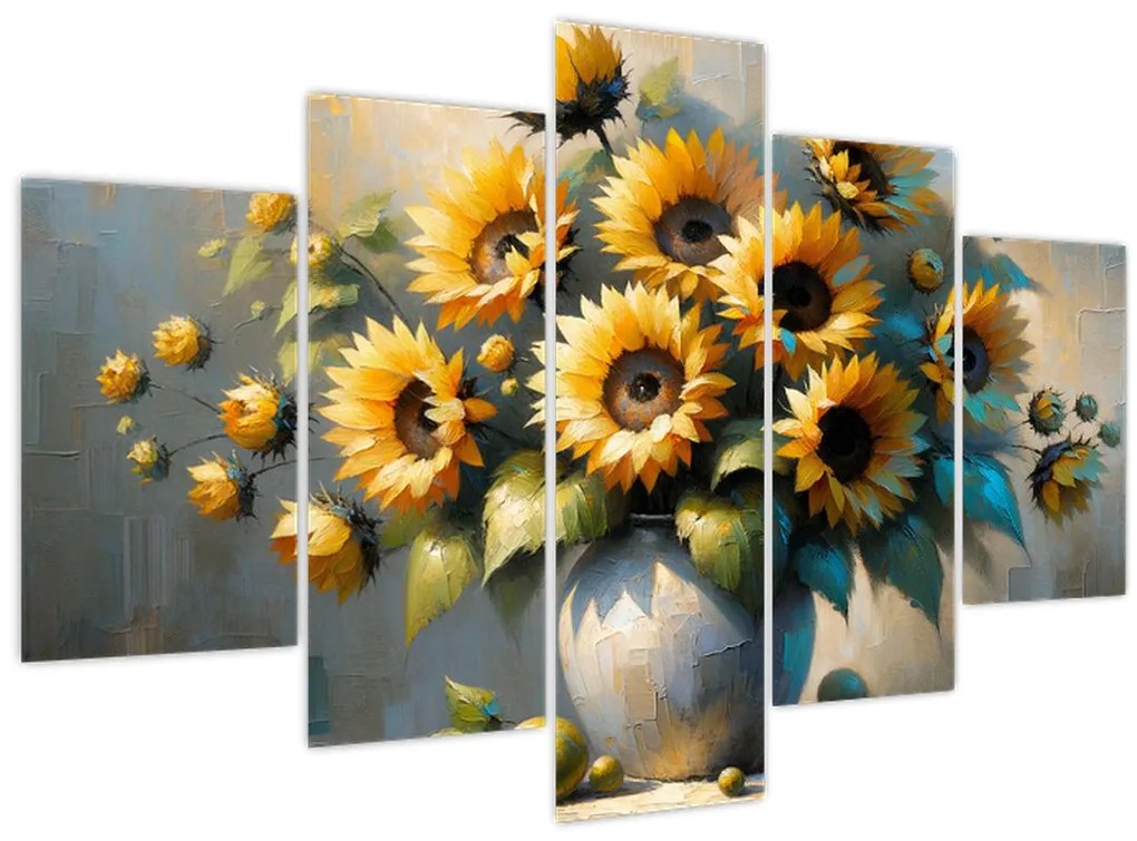 Obraz – Váza so slnečnicami (150x105 cm)
