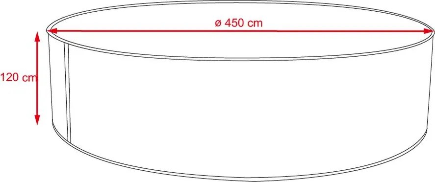 Bazén Planet Pool oceľový 4,5 x 1,2 m Antrazit/Blue + skimmer