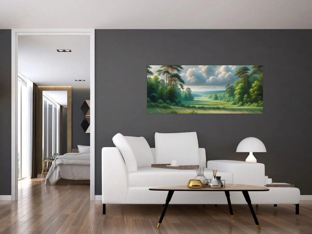 Obraz - Zelená krajina (120x50 cm)