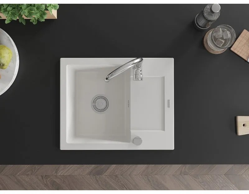 Mexen Enzo - drez granitový 57,6x46,5cm, 1-komorový, biela, 6506571005-20