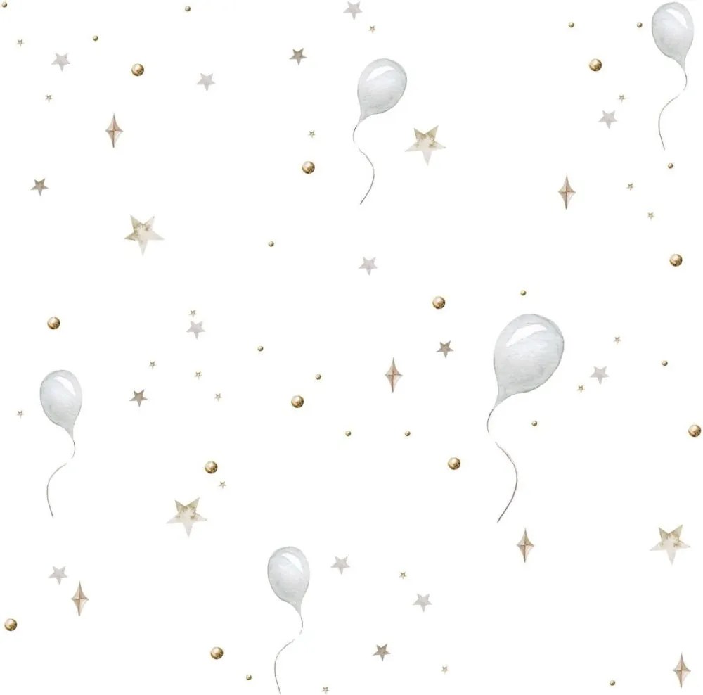 Tapeta balóniky biela 280x100 cm