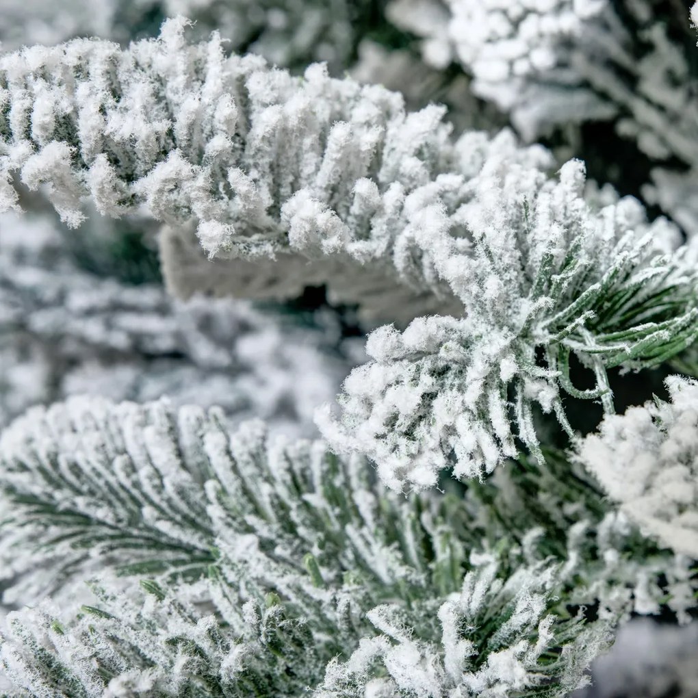 DECOLED Umělý vánoční stromek bílý, 180 cm, smrček Flock s 2D a 3D jehličím