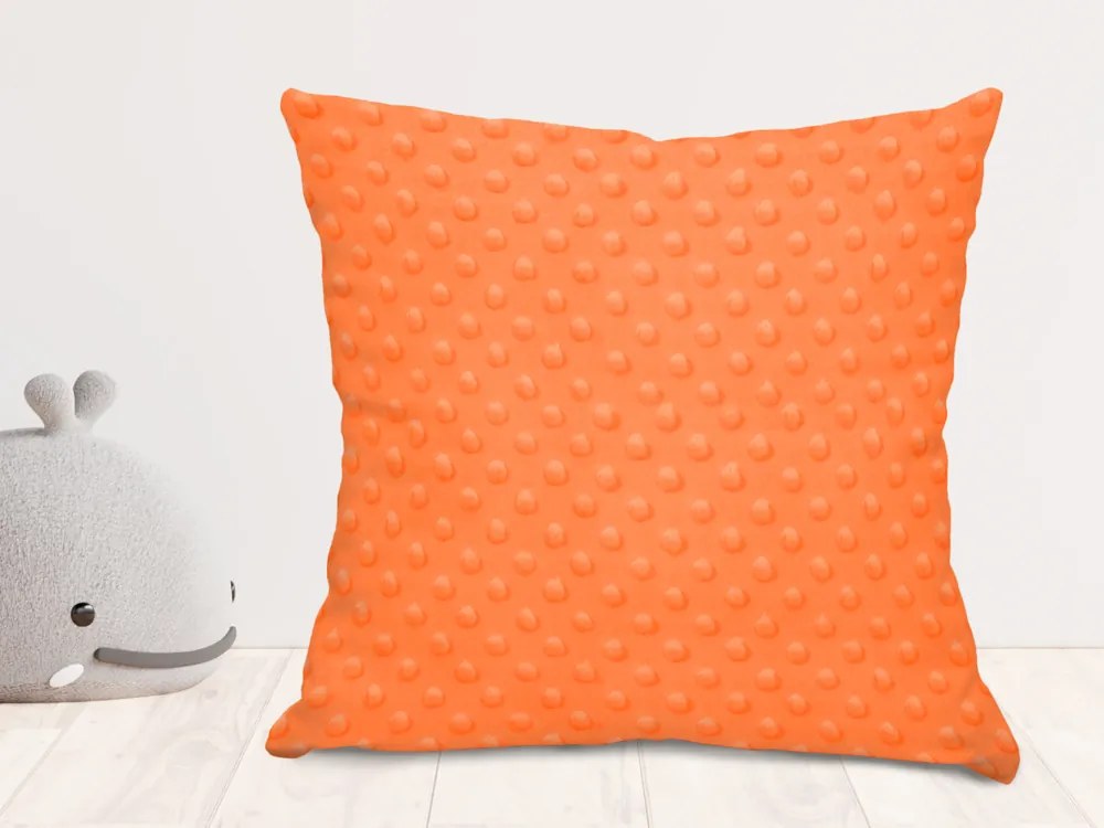 Biante Detská obliečka na vankúš Minky 3D bodky MKP-022 Oranžová 35 x 45 cm