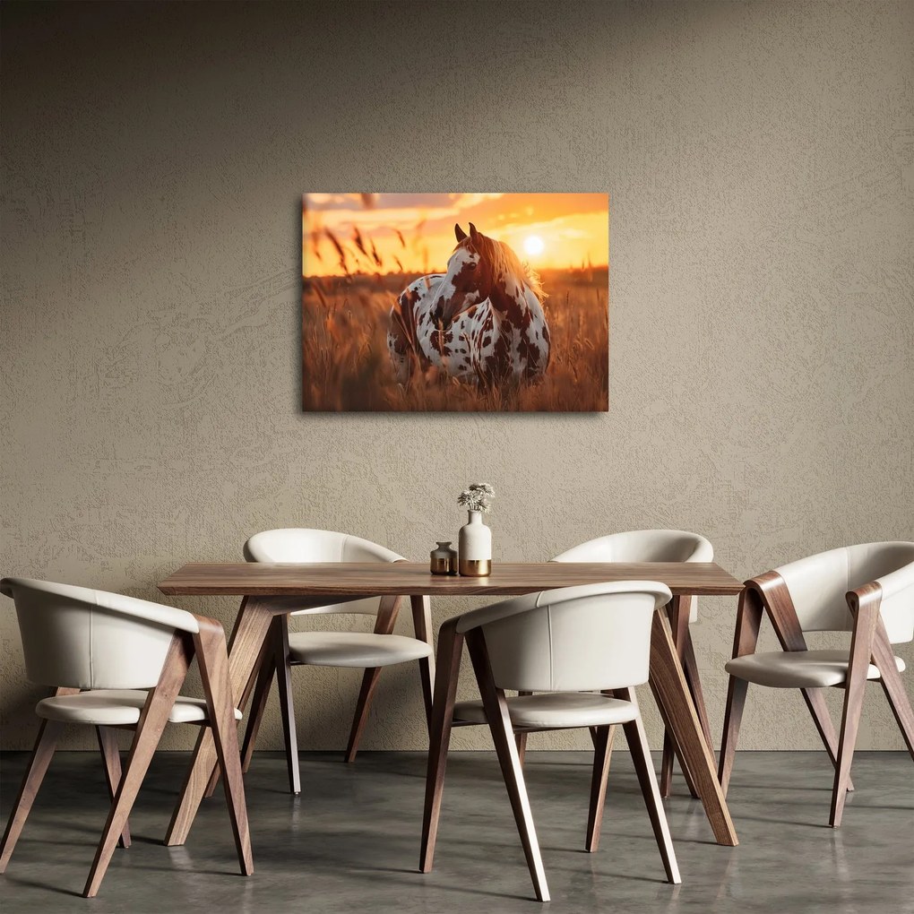 Obraz - Kôň pri západe slnka (70x50 cm)