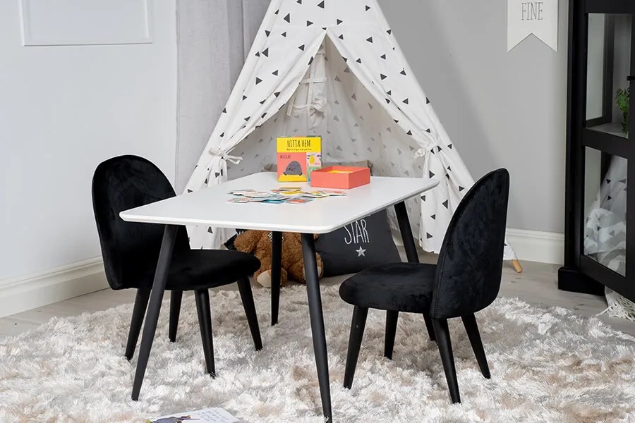 Polar Velvet XXS stolová súprava biela/čierna