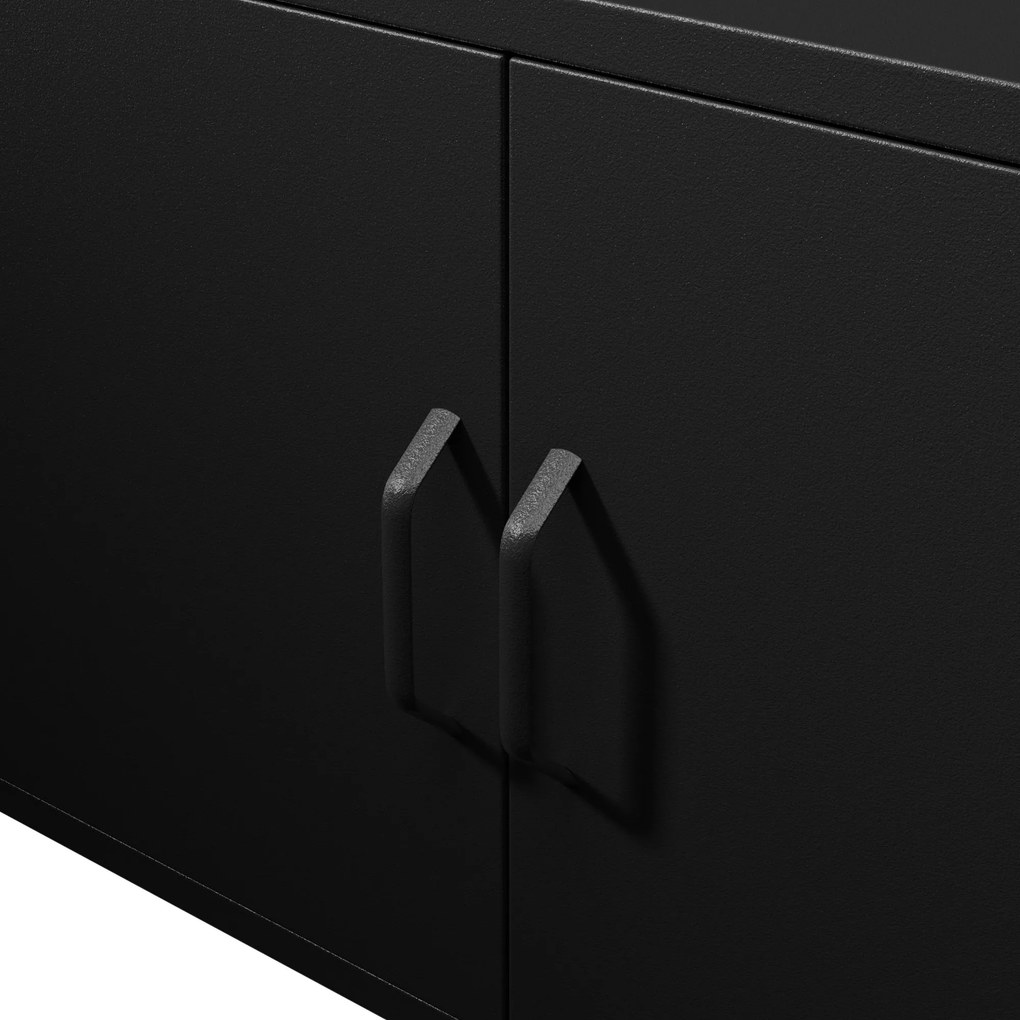TV skrinka kovová na nožičkách čierna, 1150x595x400 mm: ROSA Modern