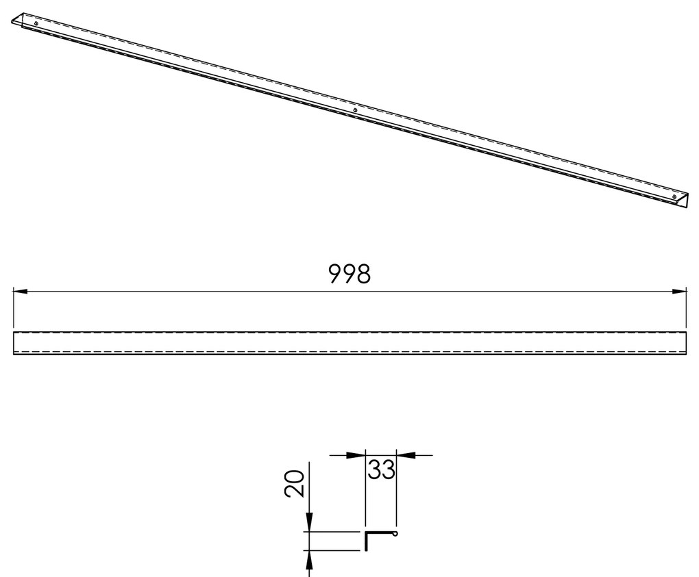 Elita Look, rukoväť pre skrinku 100 cm 1 ks, biela matná, ELT-168357