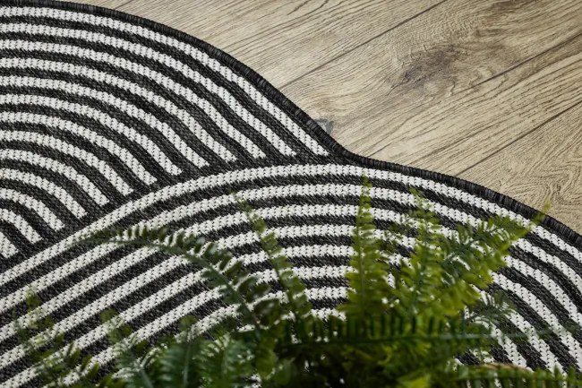 Koberec ORGANIC 1835 geometrický, čierny / sivý