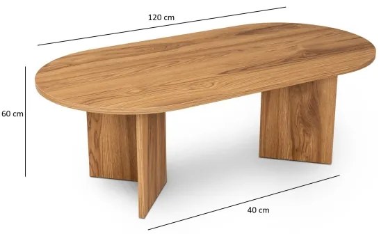 Konferenčný stolík OVAL 60x120 cm hnedá