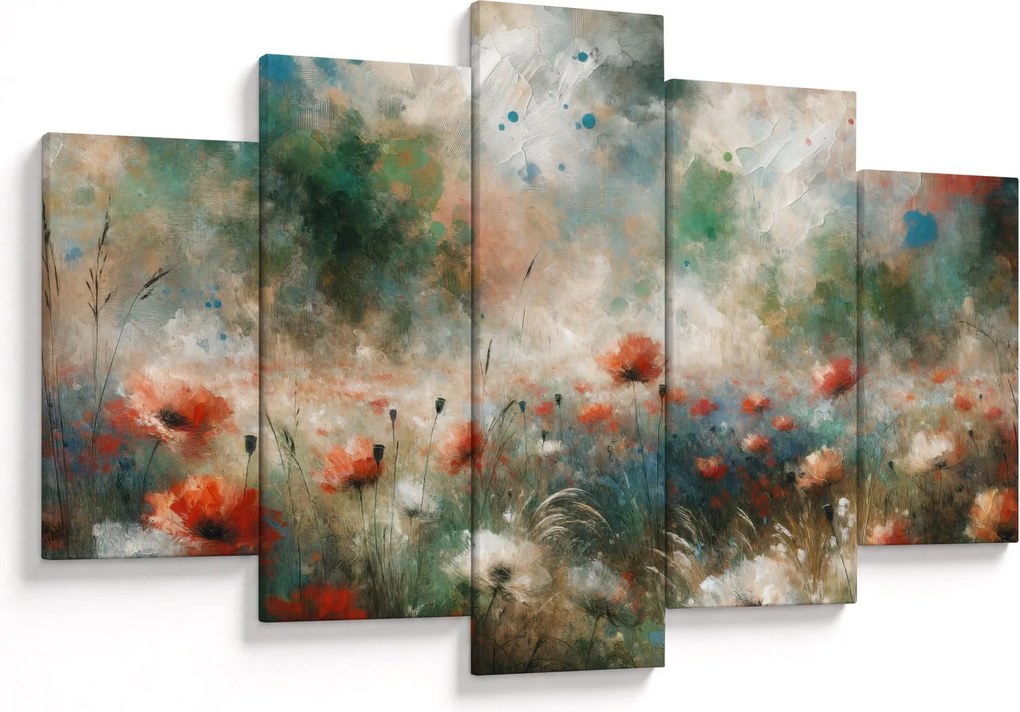 Obraz – Abstrakcia poľa s makmi (150x105 cm)