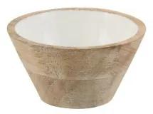 Drevená miska s bielym smaltovaným vnútrom Enamell small - ∅ 10 * 5,5 cm