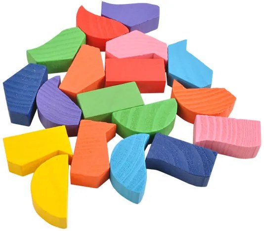 ISO Drevené puzzle, geometrické tvary, 6827