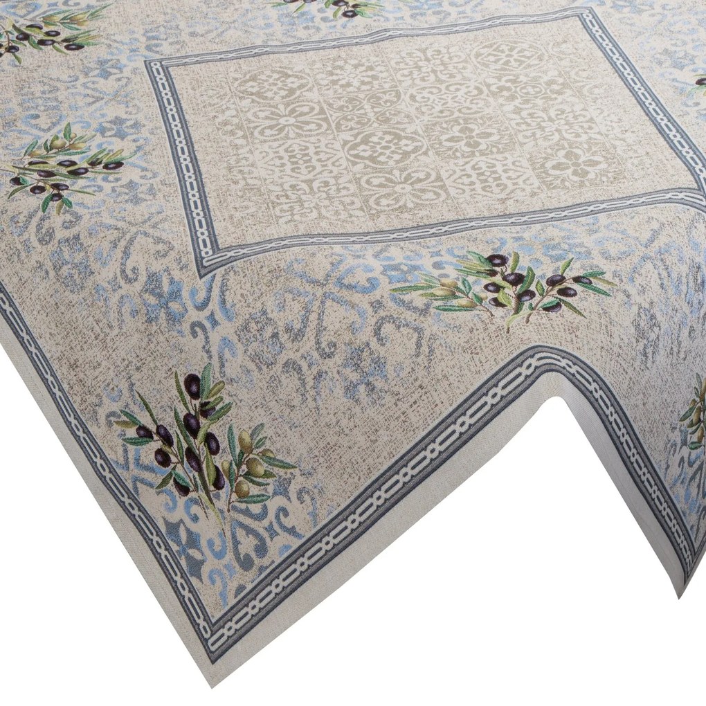 EUROFIRANY GOBELÍNOVÝ OBRUS OLIVE 100X100 CM VZOROVANÝ