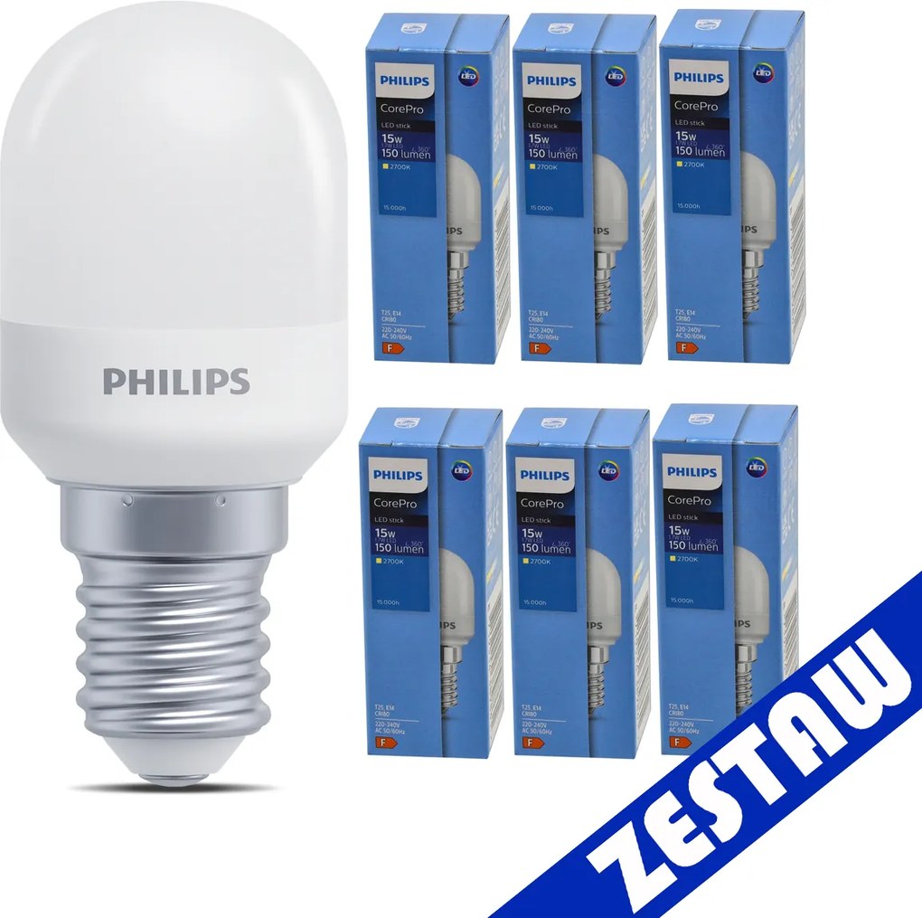 SADA 6x LED žiarovka E14 1,7W 150lm T25 2700K - tepla biela