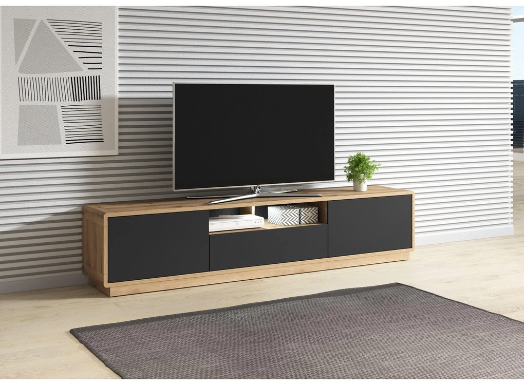 TV stolík Albert Typ 40 (dub taurus + čierna matná). Akcia -17%. Vlastná spoľahlivá doprava až k Vám domov. 1034882