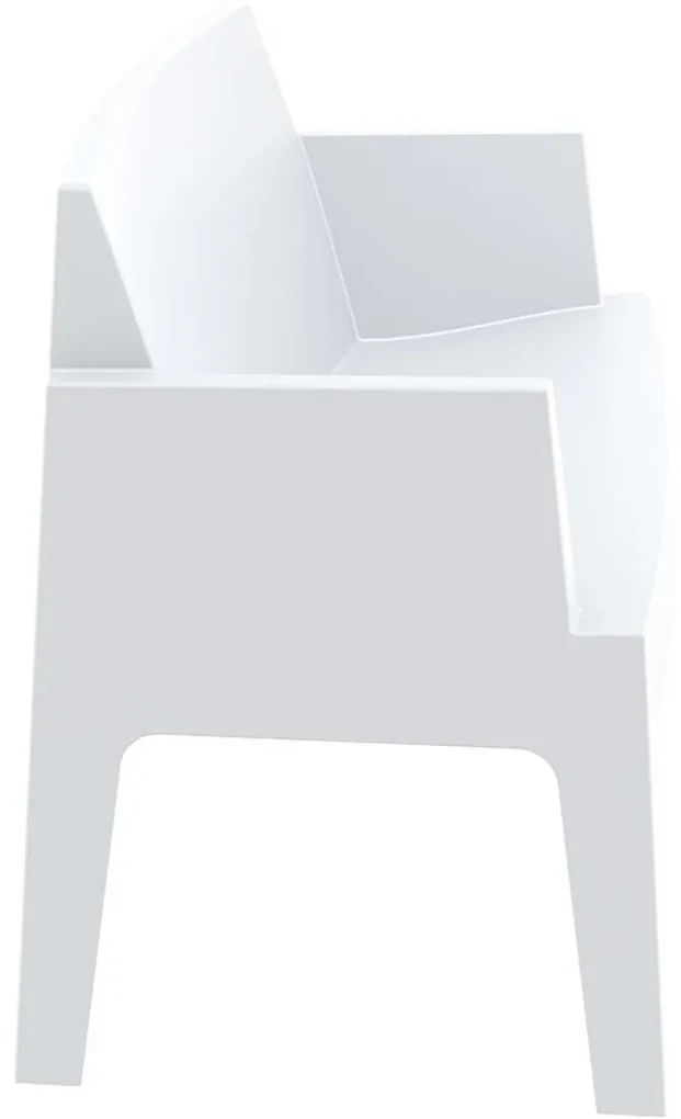 BOX SOFA záhradná lavica s podrúčkami white