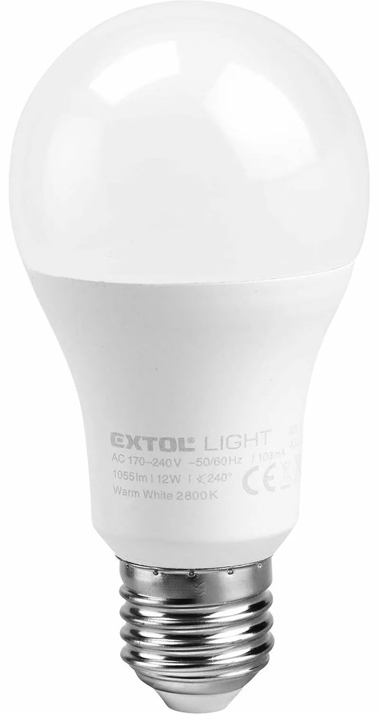 Extol Light žiarovka LED klasická 10W 900lm E27 teplá biela