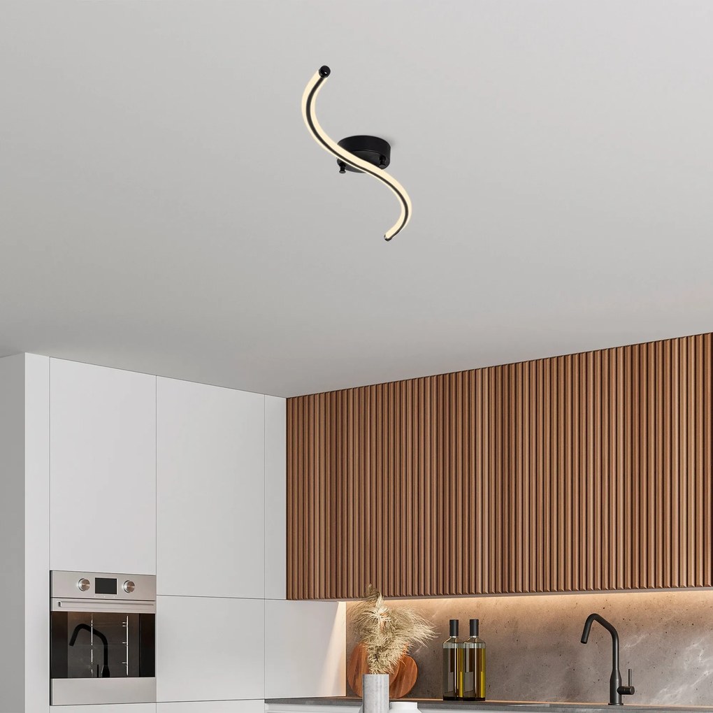 Stropné LED svietidlo Yilan čierne