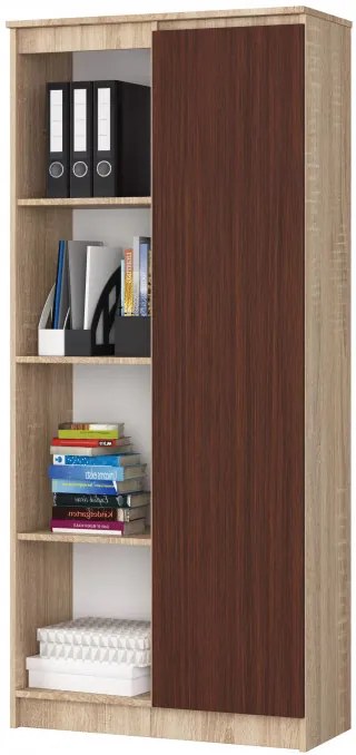 Regál R80 1D 4P CLP dub sonoma / wenge