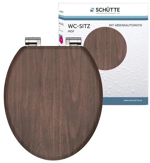 Schütte WC doska s pomalým spúšťaním (imitácia tmavého dreva)  (100335885)