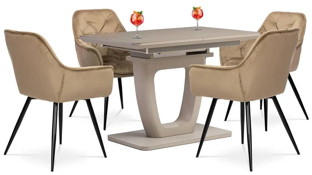 AUTRONIC Jedálenský stôl 110+40x75 cm, cappuccino mat HT-430 CAP