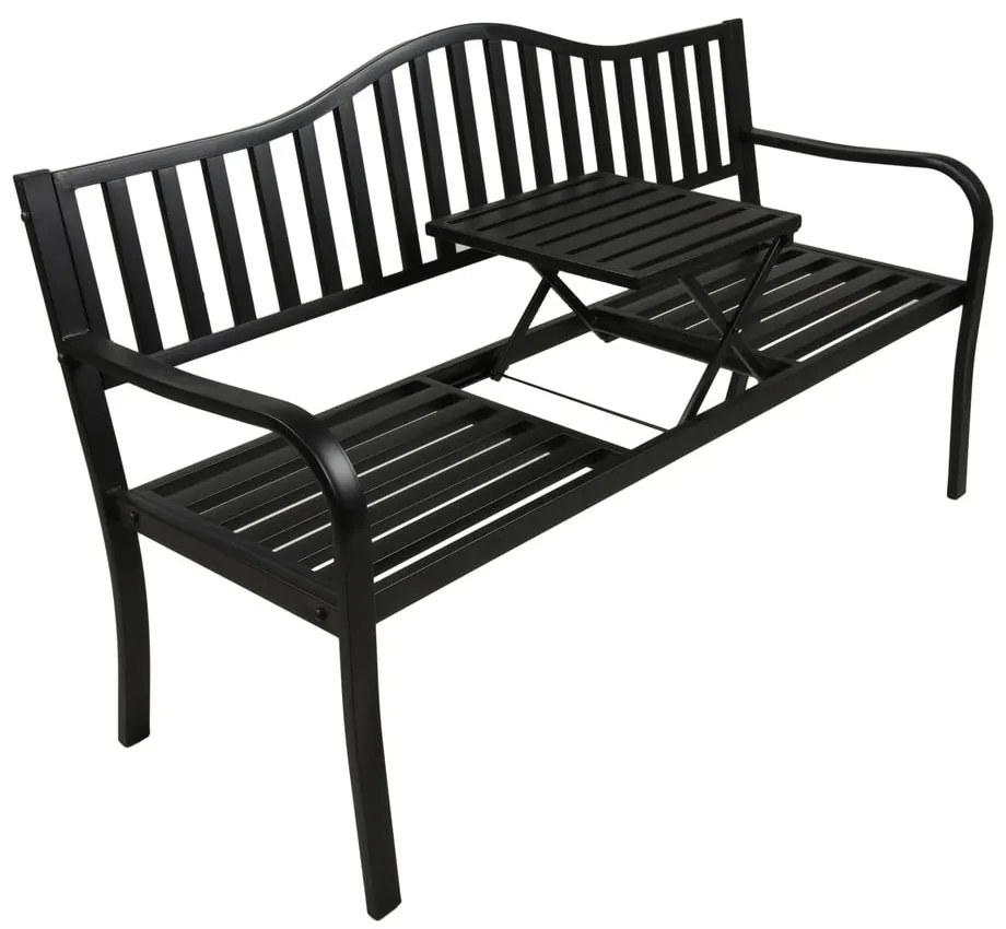 Čierna kovová záhradná lavica Segula - Garden Pleasure