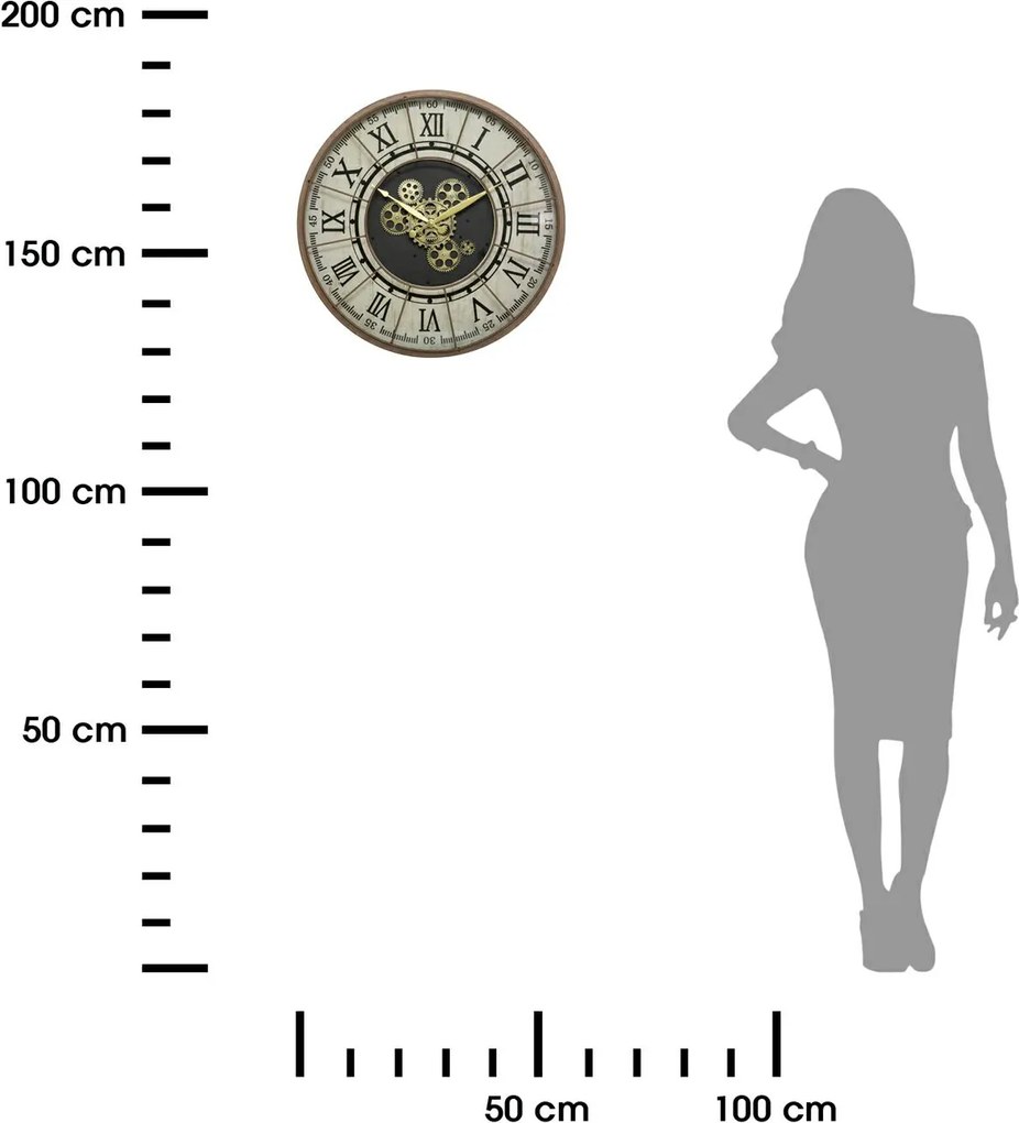 Nástenné hodiny Stella, hnedá/zlatá