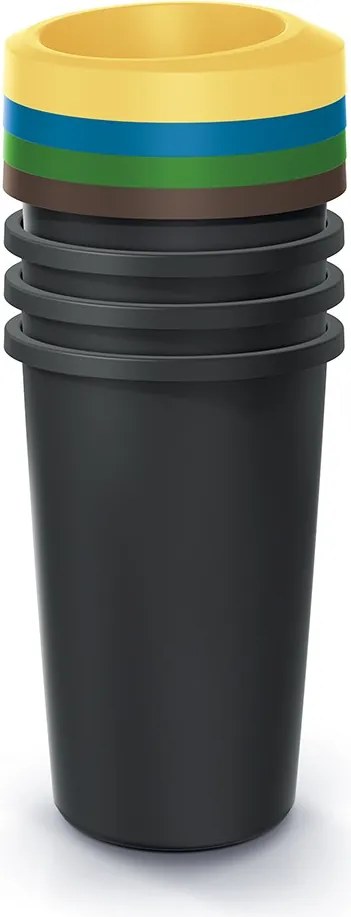 Sada odpadkových košov COMPACTO DROPA 4x 35 L čierna
