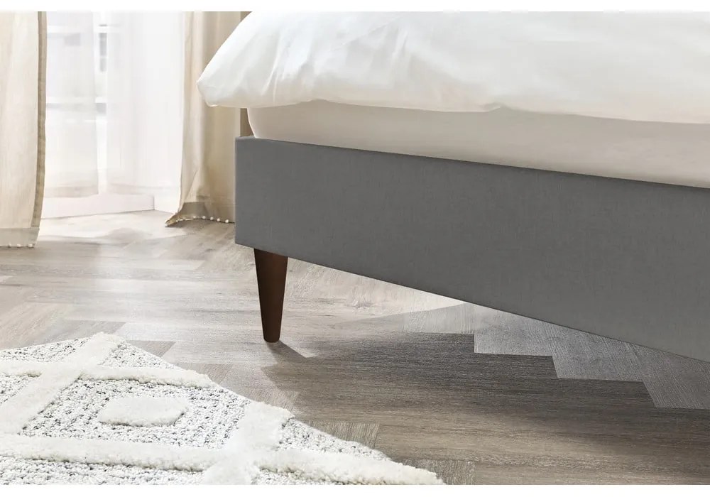 Tmavosivá dvojlôžková posteľ Bobochic Paris Sary Dark, 160 x 200 cm