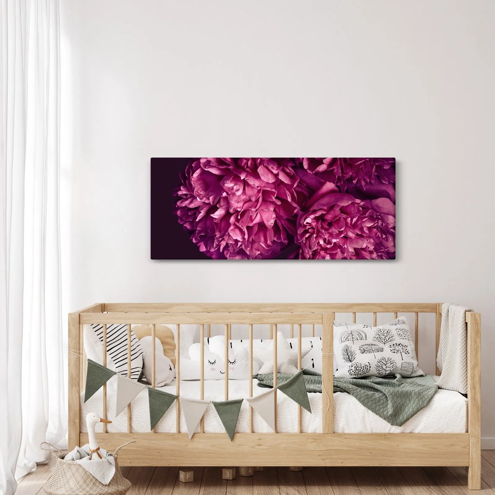 Obraz - Kytica pivoniek (120x50 cm)