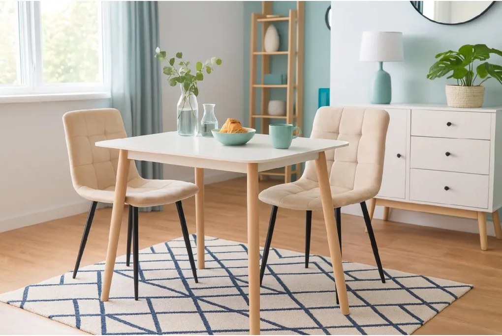 GARDEN LINE Moderná prešívaná zamatová stolička Farba: čierna