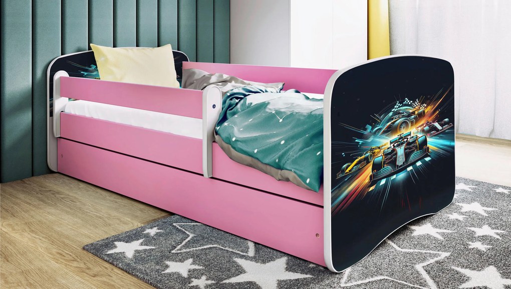 XXXLutz POSTEĽ PRE DETI A MLÁDEŽ 80/160 cm, biela, pink MID.YOU - Detské izby - 002142000296