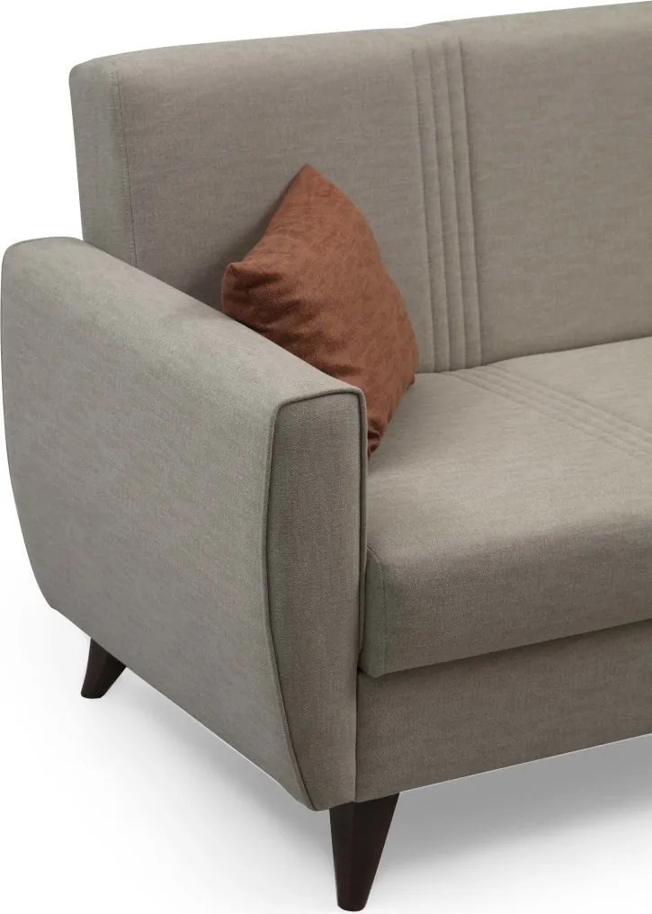 Rozkládací třímístná pohovka Zaden 214 cm béžová