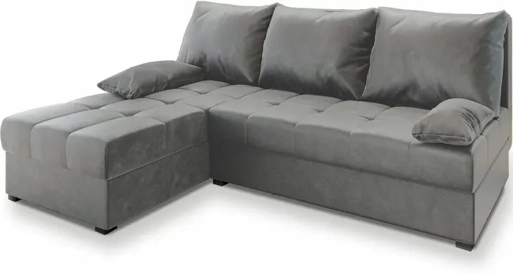 Svetlosivá rozkladacia rohová pohovka ZENA, obojstranná