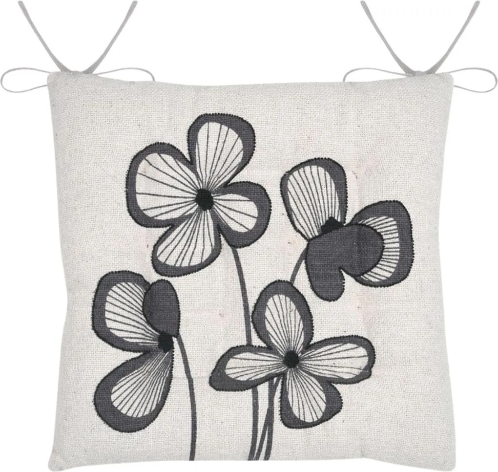 Oboustranný podsedák na židli Tilda 38x38 cm bílý/šedý