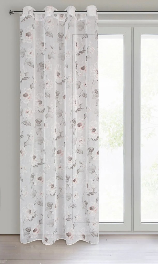 ZÁCLONA NA KRÚŽKOCH BESSY 140X250 CM VZOROVANÁ