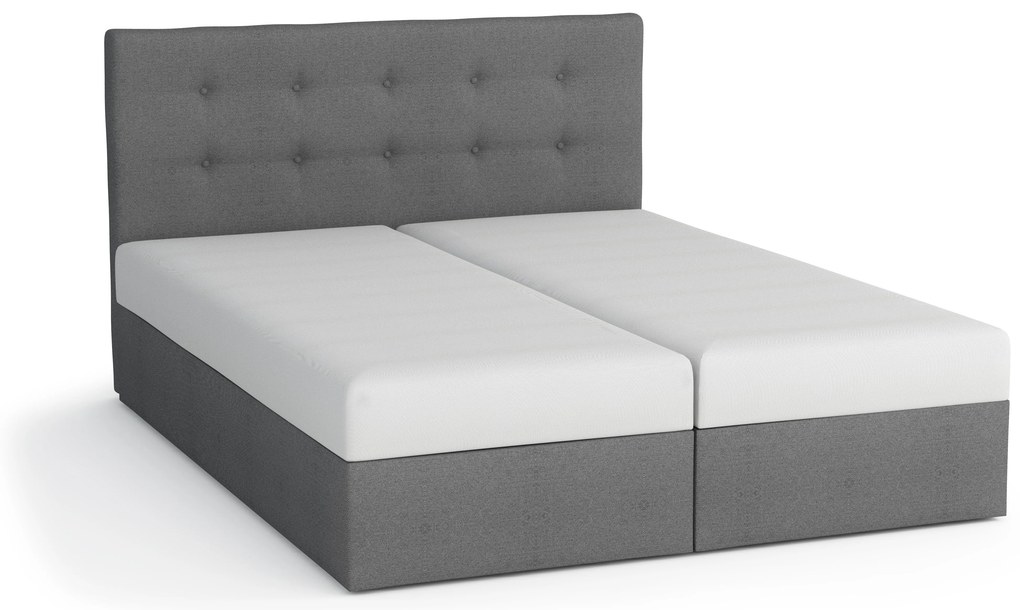 Manželská posteľ Boxspring 160x200 cm Waller (čierna) (s roštom a matracom). Akcia -20%. Vlastná spoľahlivá doprava až k Vám domov. 1007726