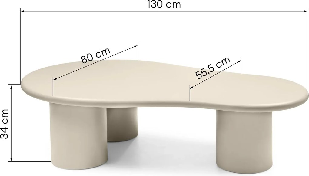 Konferenčný stolík Sucre tmavobéžový