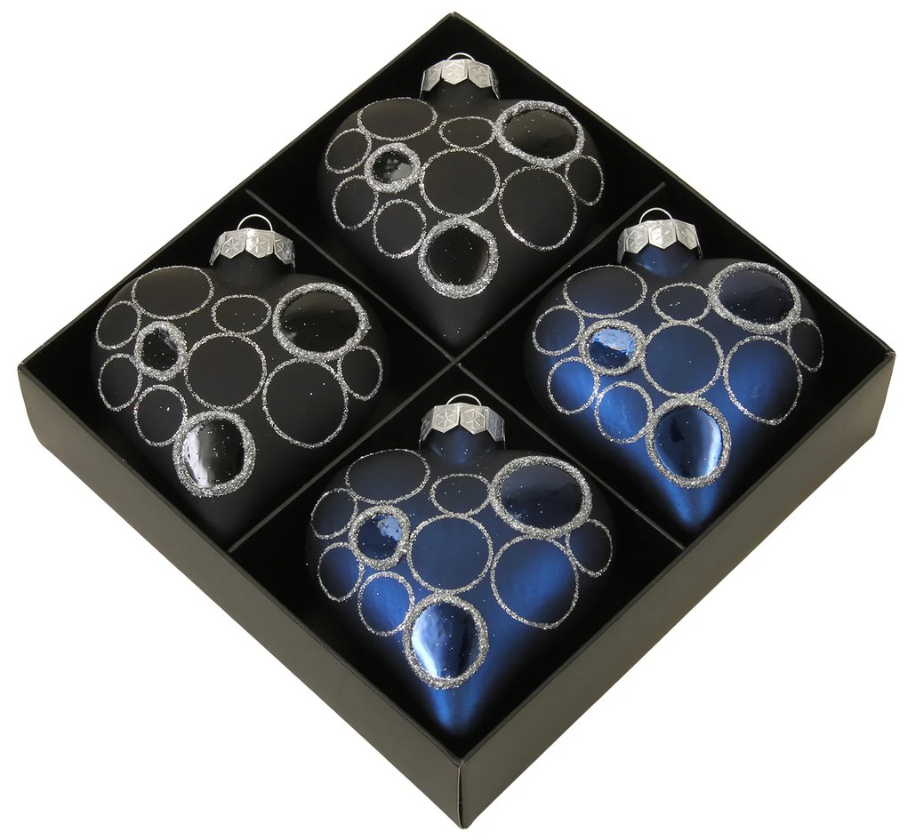 Sklenené srdiečka - 4ks