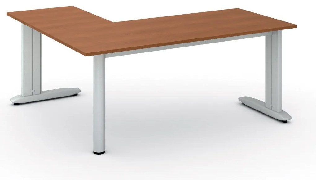 Rohový kancelársky písací stôl PRIMO FLEXIBLE, 180x160 cm, čerešňa