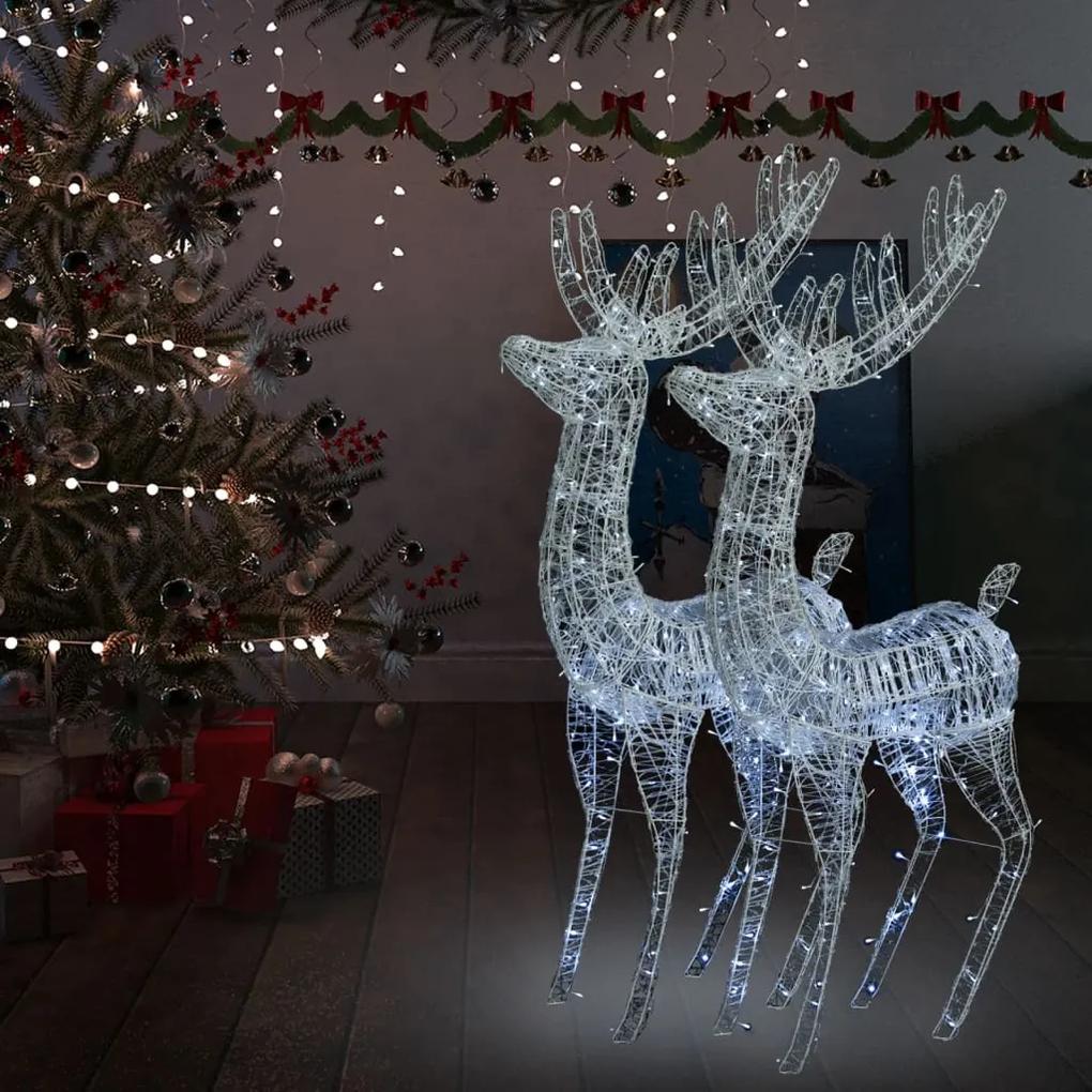 XXL Akrylové vianočné soby 250 LED 2 ks 180 cm studené biele 3154357