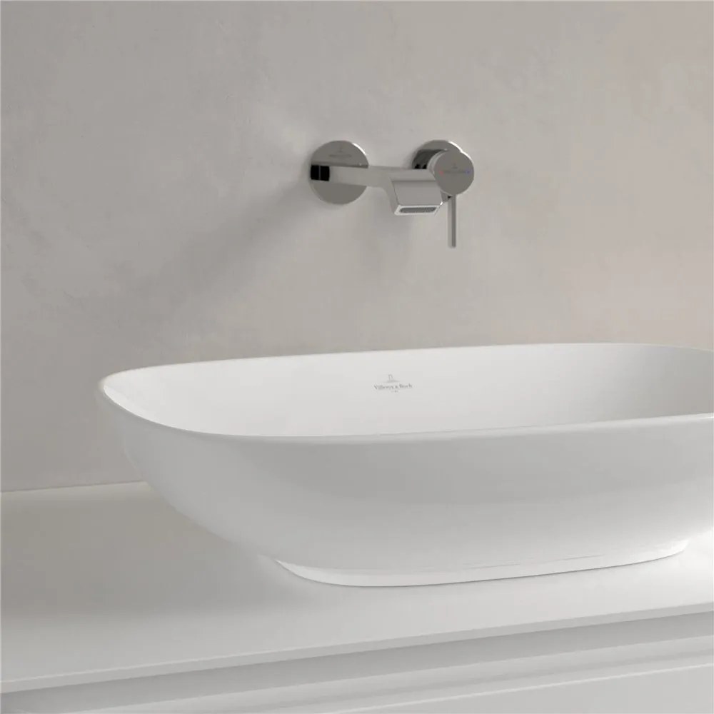VILLEROY & BOCH Loop & Friends obdĺžnikové umývadlo na dosku bez otvoru, s prepadom, 560 x 380 mm, biela alpská, s povrchom CeramicPlus, 4A4900R1