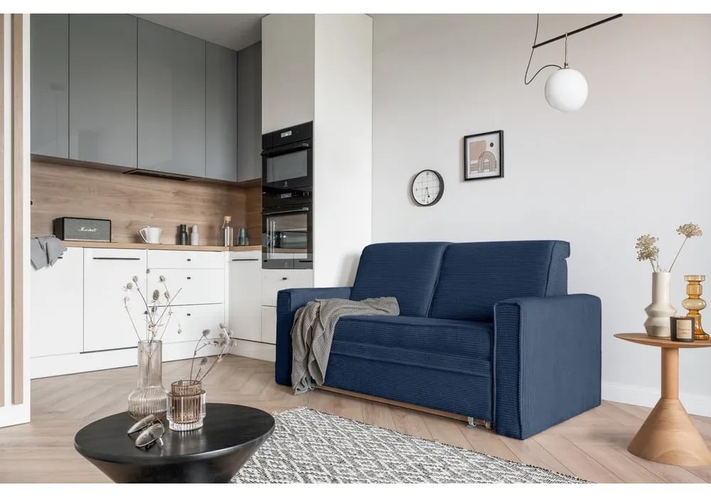 Tmavomodrá rozkladacia pohovka 168 cm Lucky Lucy – Miuform