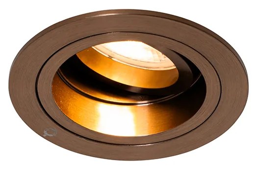 Inteligentné zapustené bodové svietidlo tmavý bronz okrúhle naklápacie a otočné vrátane Wifi GU10 50mm - Chuck