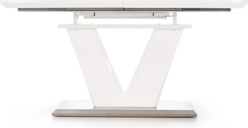 Rozkladací jedálenský stôl Ralen 160/220 cm biely lesk