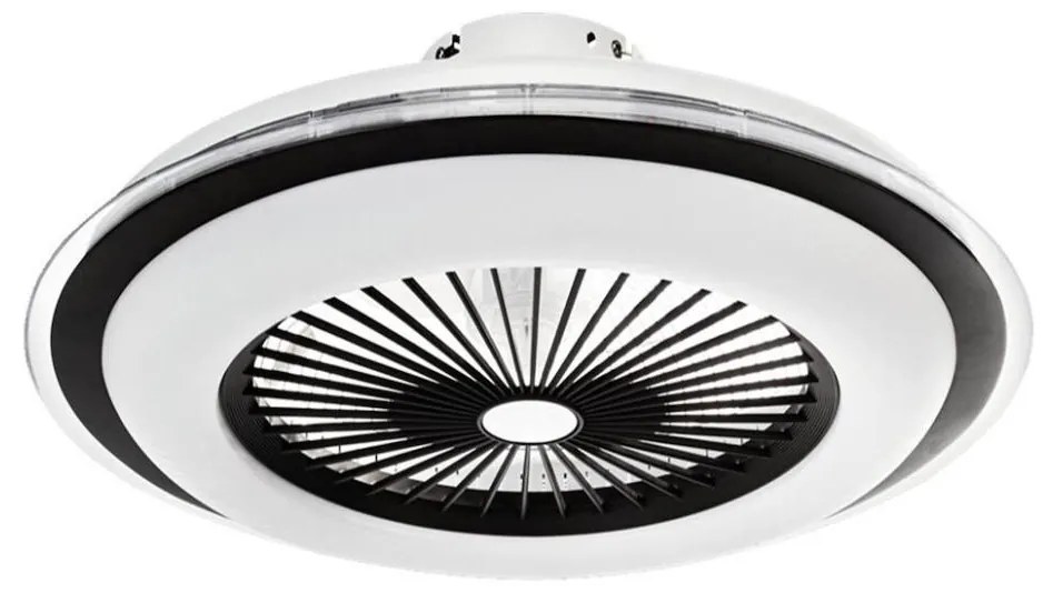 LED Stmievateľné stropné svietidlo s ventilátorom ZEPHYR LED/48W/230V čierna + DO