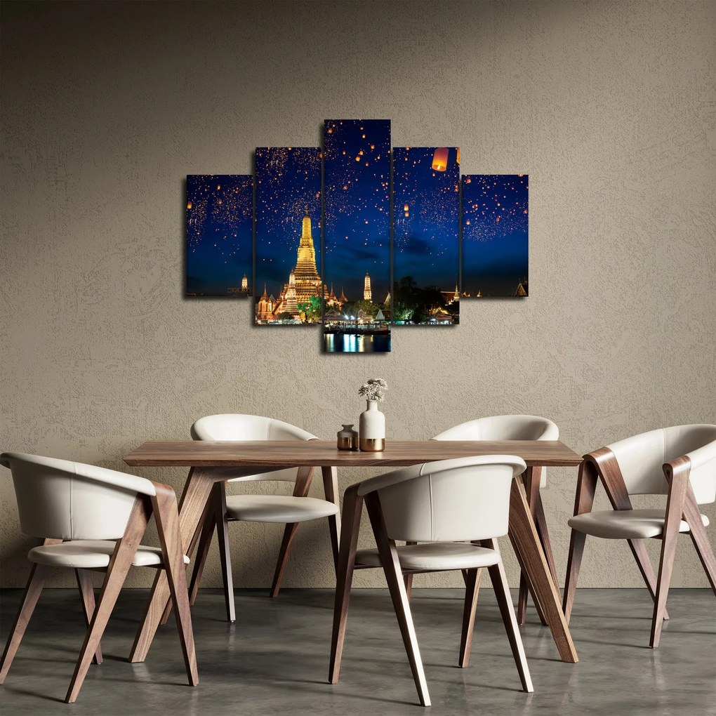 Obraz - Lampióny šťastia, Bangkok (150x105 cm)